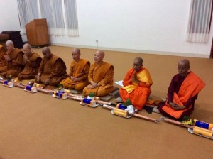 Bhikkhuni Santini Theri was moderating message to the people